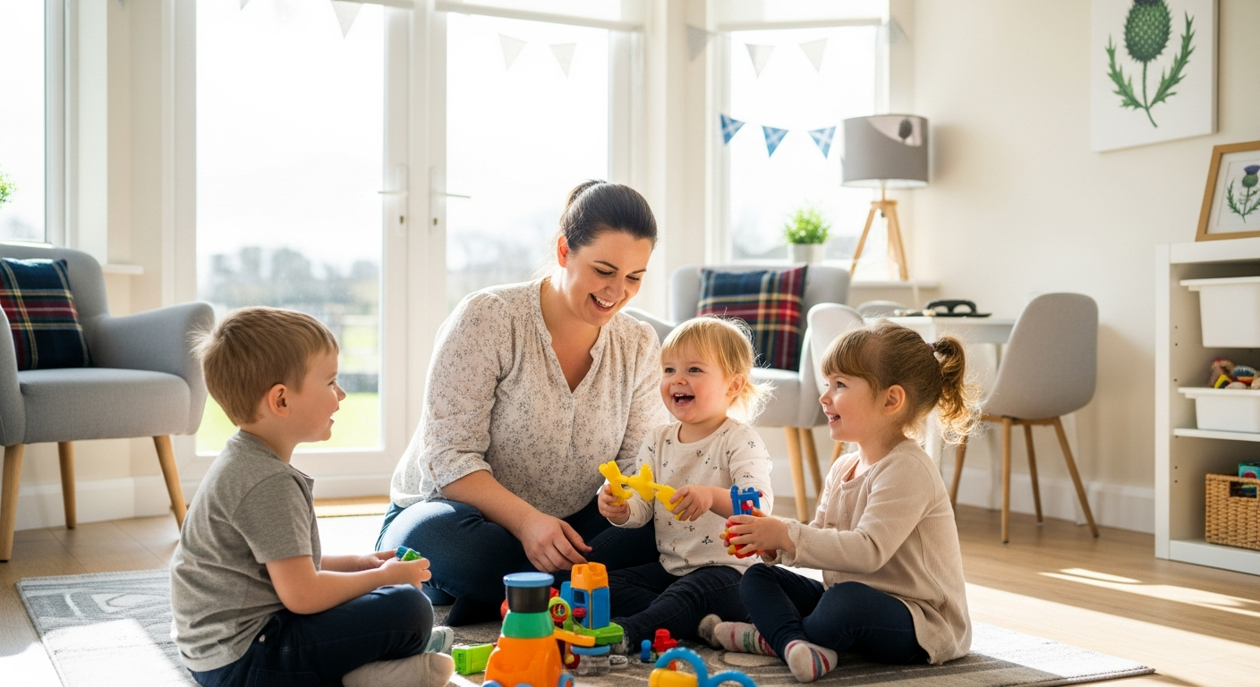 Children learning and playing in a Scottish childminding setting